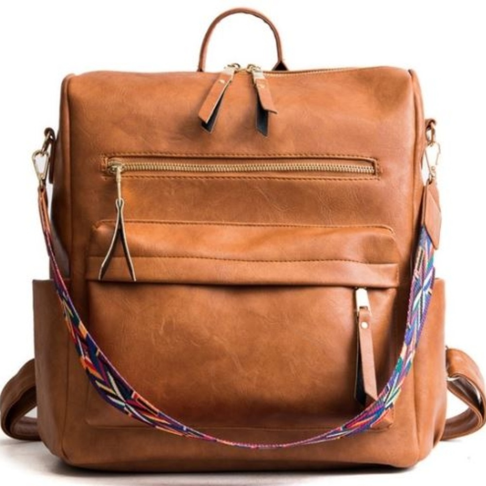 REPOSH! Vegan Leather Tan Fashion Backpack